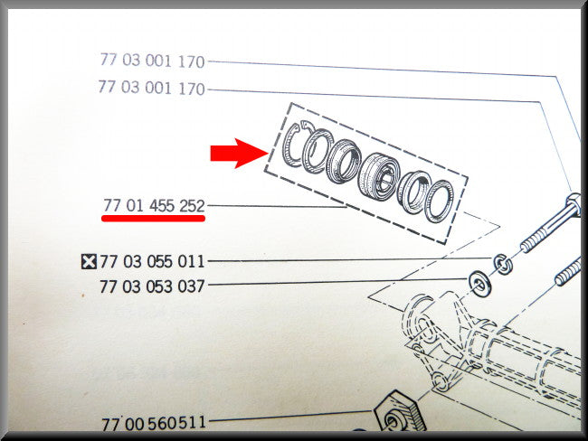 Kit de révision boîtier de direction 32 mm – Renault 12 – Renault 15 - Renault 17 - OEM 7701455252