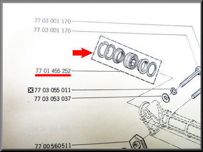 Kit de révision boîtier de direction 32 mm – Renault 12 – Renault 15 - Renault 17 - OEM 7701455252