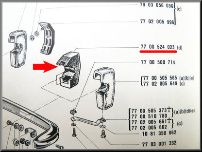 Rubber block bumper rear left R12 Break