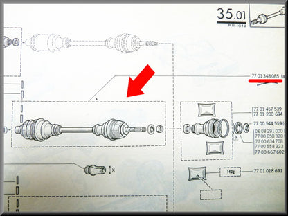 Arbre de transmission (Haute Performance) – Renault 12 – Renault 15 - Renault 17 - OEM 7701348085 / 7700535244