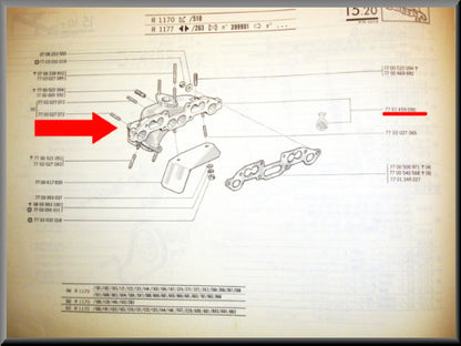 Uitlaatspruitstuk  – Renault 12 – OEM 7701459090 – Used