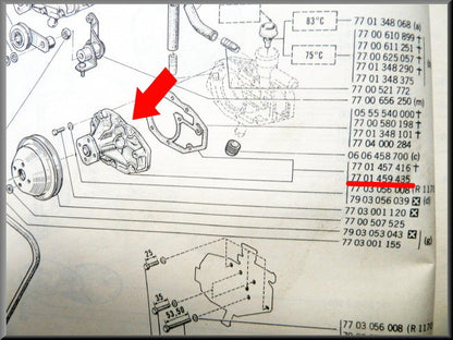 Couvercle de pompe à eau avec joint – Renault 12 - Renault 15 - OEM 7701459435