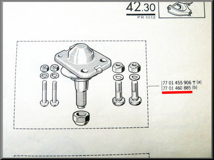 Fuseekogel boven – Renault 12 – Renault 15 - Renault 17 - OEM 7701460885