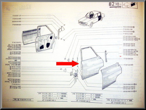 Rear left door – Renault 12 – OEM 7701507979