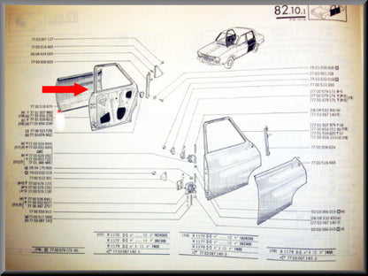 Rear right door – Renault 12 – OEM 7701507980