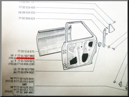 Rear right door – Renault 12 – OEM 7701507980