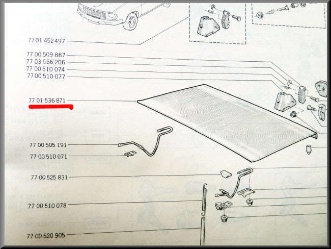 Hayon – Renault 12 – OEM 7701536871