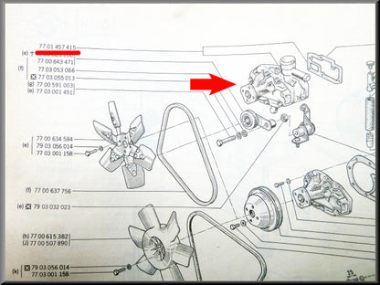 Carter de pompe à eau (sans joints ni boulons) – Renault 12 – Renault 15 - Renault 17 - Renault A 110 - OEM<!--fr-->7701457415 / 7701538074