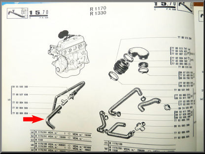Carter ontluchting slang – Renault 12 – OEM 7702005056