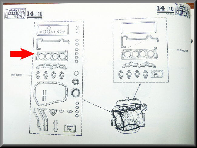 Koppakking – Renault 12 –  Renault 5  - Renault 15 - OEM 7701461640