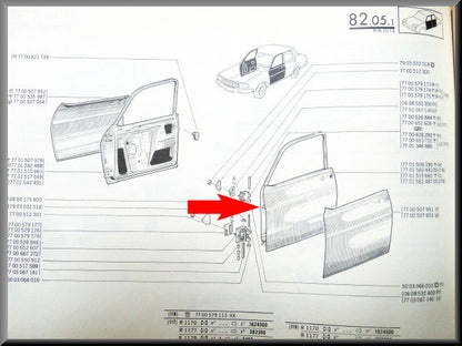Portier linker voorzijde – Renault 12 – OEM 7701509395