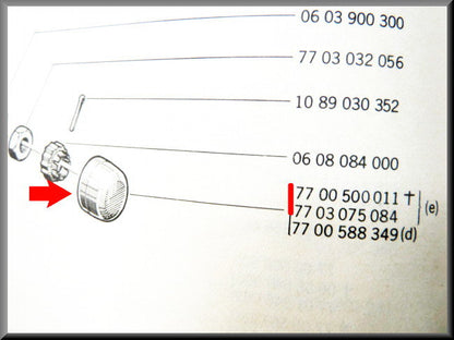 Cache-moyeu 47 mm – Renault 12 – Renault 16 - Renault 5 = OEM 7703075084