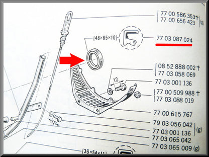 Joint SPI de boîte automatique (48x65x10 mm) – Renault 12 – Renault 16 - OEM 7703087024