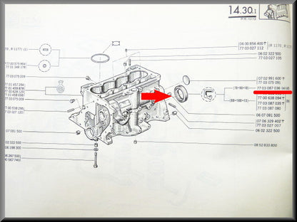 Joint spi vilebrequin côté volant moteur (70x90x10 mm) – Renault 12 – Renault 5 - Renault 10 - OEM 7703087036 / 7700517058