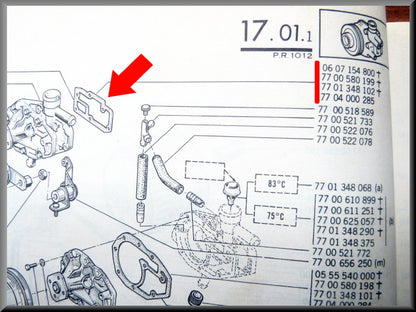 Joint de pompe à eau – Renault 12 – Renault 5 - Renault 8 - Renault divers - OEM 7704000285