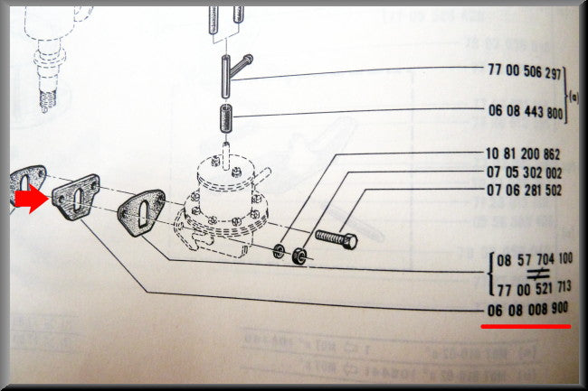 Pompe à essence avec 2 joints – Renault 12 – Renault 4 - Renault 5 - OEM 0608008900