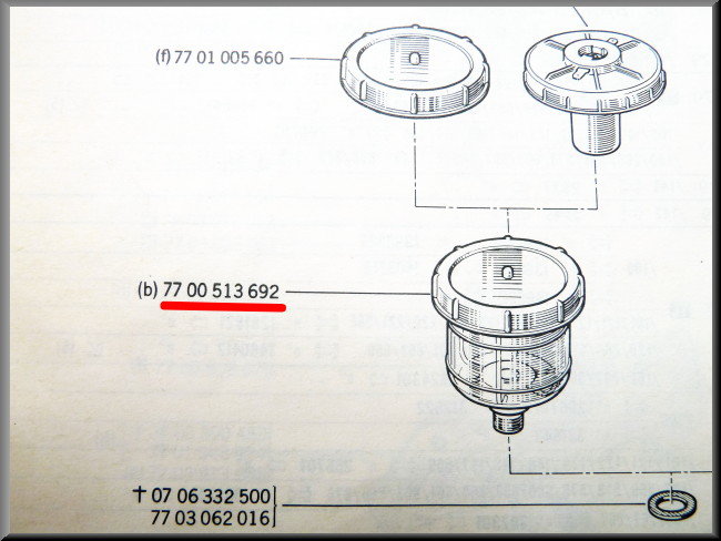 Réservoir de liquide de frein – Renault 12 – Renault 16 - Renault 15 - OEM 0855705200 / 7700513692