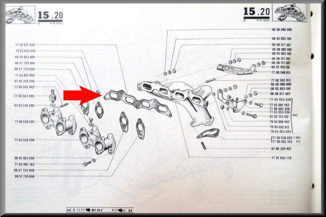 Joint de collecteur d'échappement – Renault 12 Gordini - Renault 16 - Renault Alpine A110 – OEM 7700501840