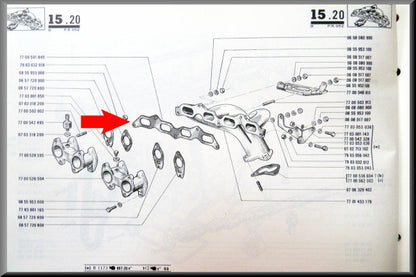 Joint de collecteur d'échappement – Renault 12 Gordini - Renault 16 - Renault Alpine A110 – OEM 7700501840