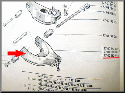 Triangle de suspension inférieur – Renault 12 – Renault 15 - Renault 17 - OEM 7700562944
