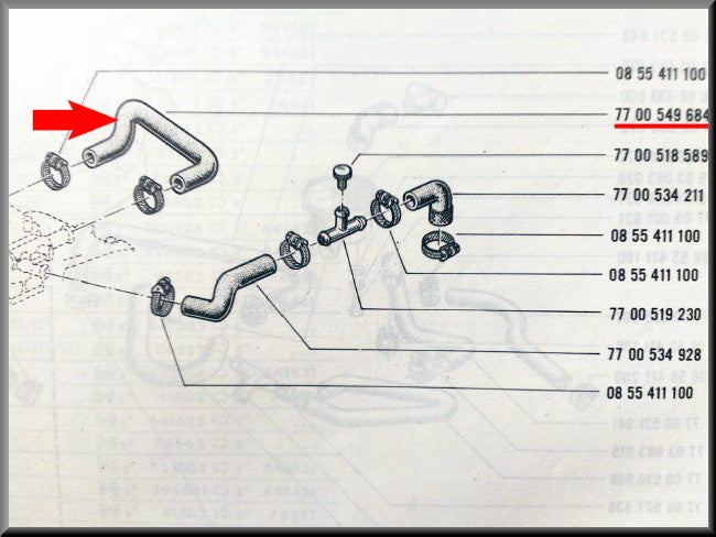 Carburetor hose – Renault 12 – Alpine A 110 - OEM 7700549684