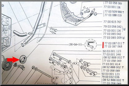 Joint spy différentiel (36x54x11/12 mm) – Renault 12 – Renault 16 - Renault 17 - OEM 7703087011