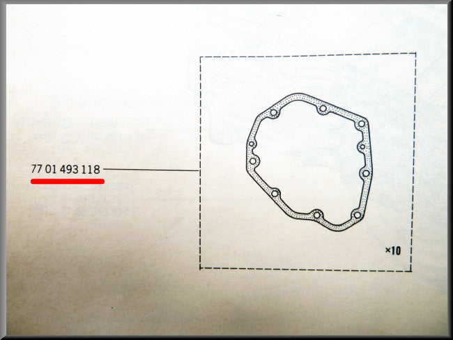 Pakking versnellingsbak – Renault 12 – Renault 15 - OEM 7701493118