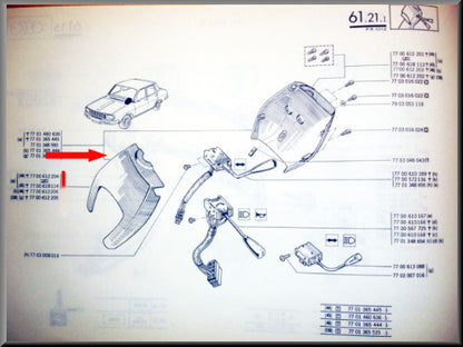 Afdekplaat stuurkolom – Renault 12 – OEM 7700517979 / 7700612204 – Used