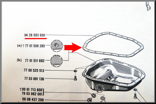 Carterpanpakking – Renault 12 – Renault 16 - Renault divers - OEM 7700710279