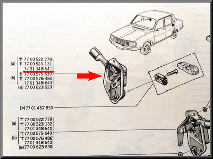 Portierslot achter rechts – Renault 12 – OEM 7701348641
