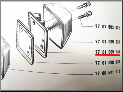 Kentekenplaat verlichting unit links – Renault 12 – OEM 7701009244