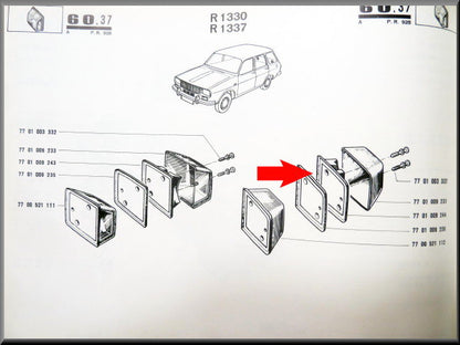 Kentekenplaat verlichting unit links – Renault 12 – OEM 7701009244
