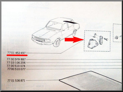 Gâche de serrure de hayon – Renault 12 – OEM 7701452497