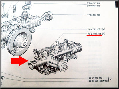 Waterpomp – Renault 12 Gordini - Renault 17 – OEM 7701457673