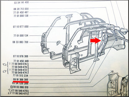 Plaque de fermeture arrière droite – Renault 16 – OEM 0991306300