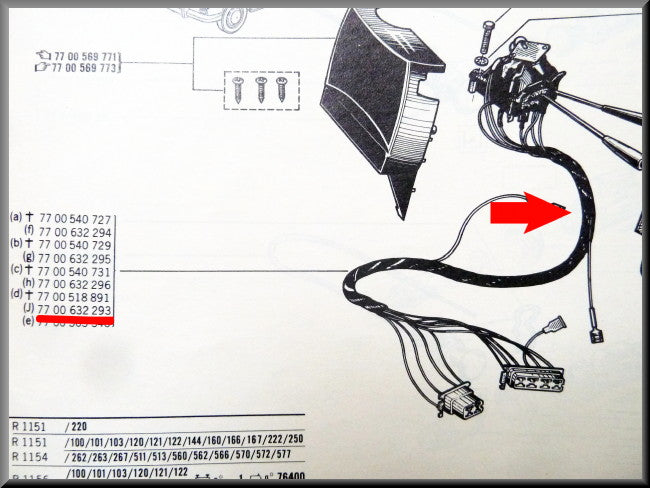 Commutateur clignotants – Renault 16 – OEM 7700632293 – Occasion