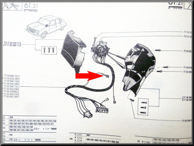 Commutateur clignotants – Renault 16 – OEM 7700632293 – Occasion