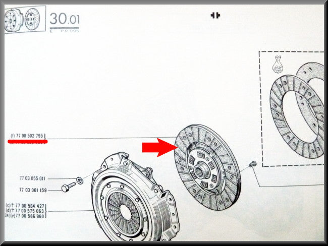 Koppelingsplaat – Renault 16 – OEM 7700502795