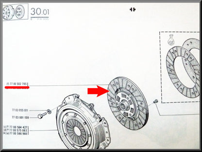 Koppelingsplaat – Renault 16 – OEM 7700502795