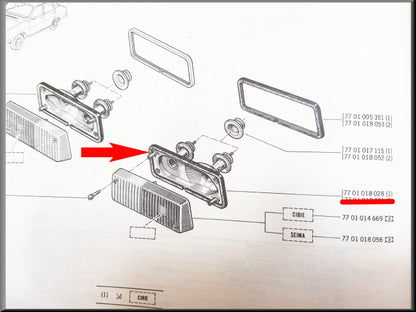 Stadslicht unit links – Renault 12 – OEM 7701018028