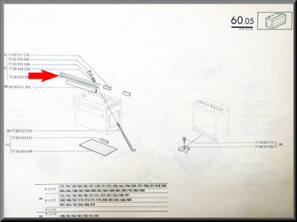 Fixation de batterie – Renault 12 – Renault 16 - Renault 17 - OEM 7700503096