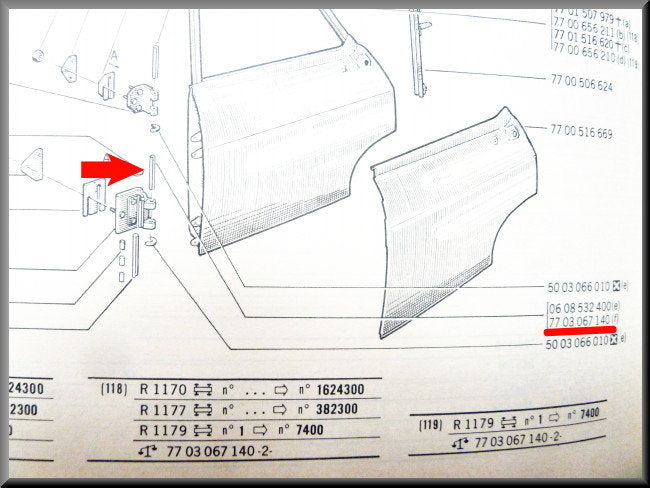Hinge Pin Length 75 mm – Renault 12 – OEM 7703067140