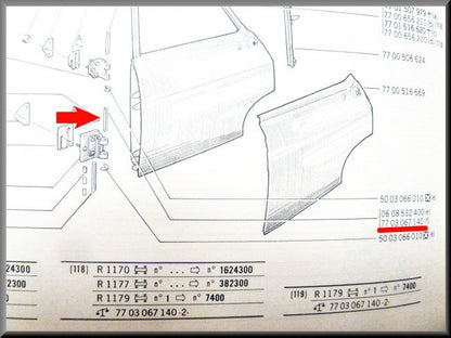 Hinge Pin Length 75 mm – Renault 12 – OEM 7703067140