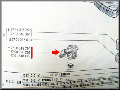 Interrupteur de porte éclairage intérieur – Renault 12 – Renault 4 - Renault 16 - Renault divers - OEM 7700518764 / 0855858700