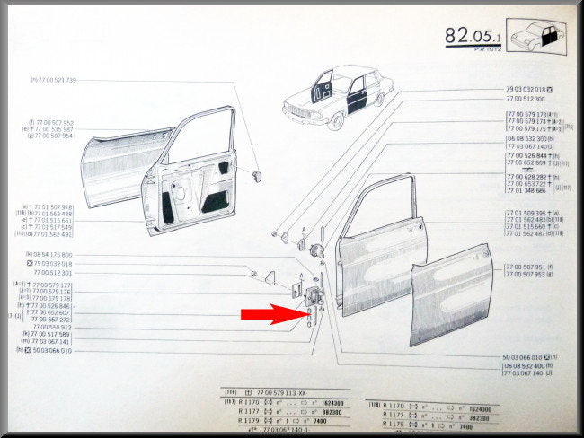 Hinge pin length 85 mm – Renault 12 – OEM 7703067141