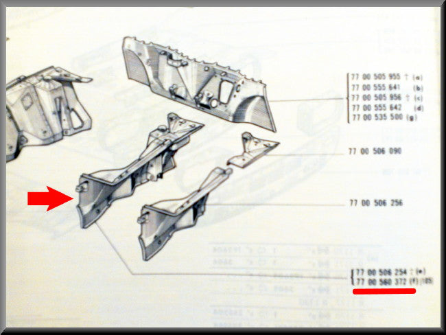 Binnenscherm voorzijde links – Renault 12 - OEM 7700560372