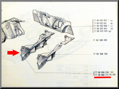 Binnenscherm voorzijde links – Renault 12 - OEM 7700560372