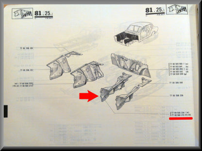 Binnenscherm voorzijde links – Renault 12 - OEM 7700560372
