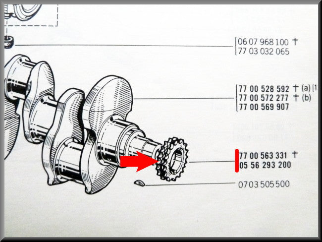 Pignon de vilebrequin – Renault 16 – Renault 12 Gordini - Renault 17 - Alpine A110 - OEM 0556293200