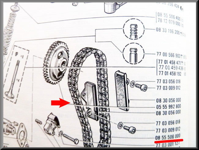 Timing chain – Renault 16 – Renault 12 Gordini - Renault 17 - Alpine A110 – OEM 0855506000